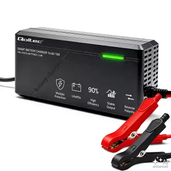 Qoltec 52670 LiFePO4 nabíjačka batérií 12V 10A inteligentné nabíjanie s LED indikátormi