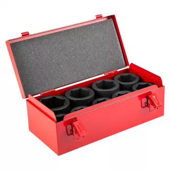 NEO TOOLS 1-palcová súprava nástrčkových kľúčov na rázový uťahovák, 9-dielna, 27-50 mm, Cr-Mo, DIN 3121