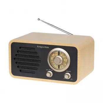 KRUGER & MATZ KM0828 prenosné AM/FM rádio s AUX vstupom, teleskopická anténa, držadlo, čierna