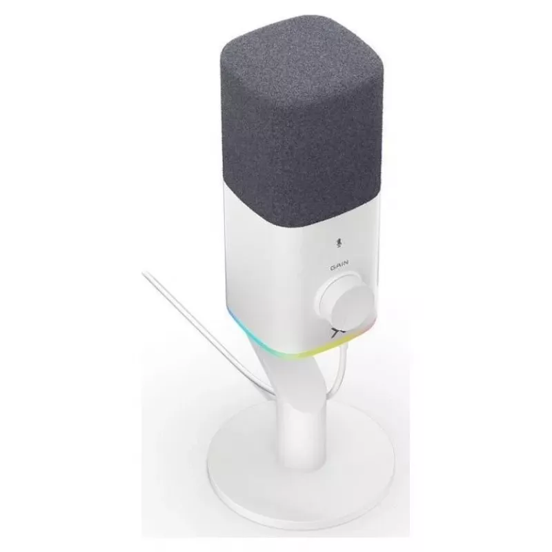Krux Qube XLR/USB kondenzátorový mikrofón biely