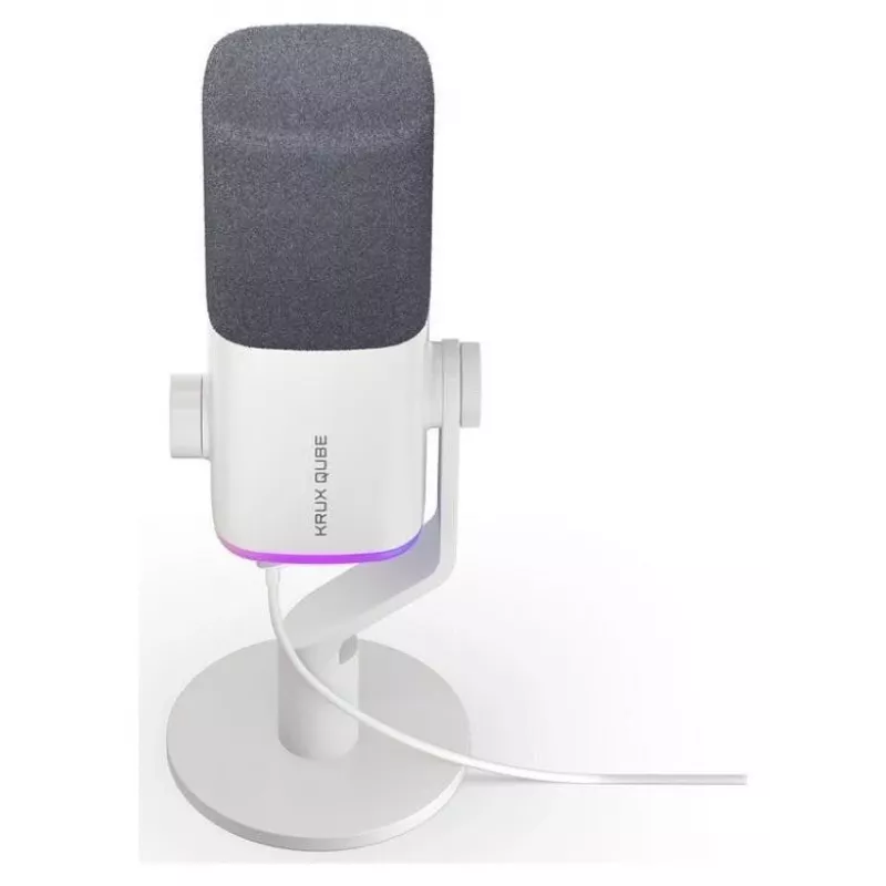 Krux Qube XLR/USB kondenzátorový mikrofón biely