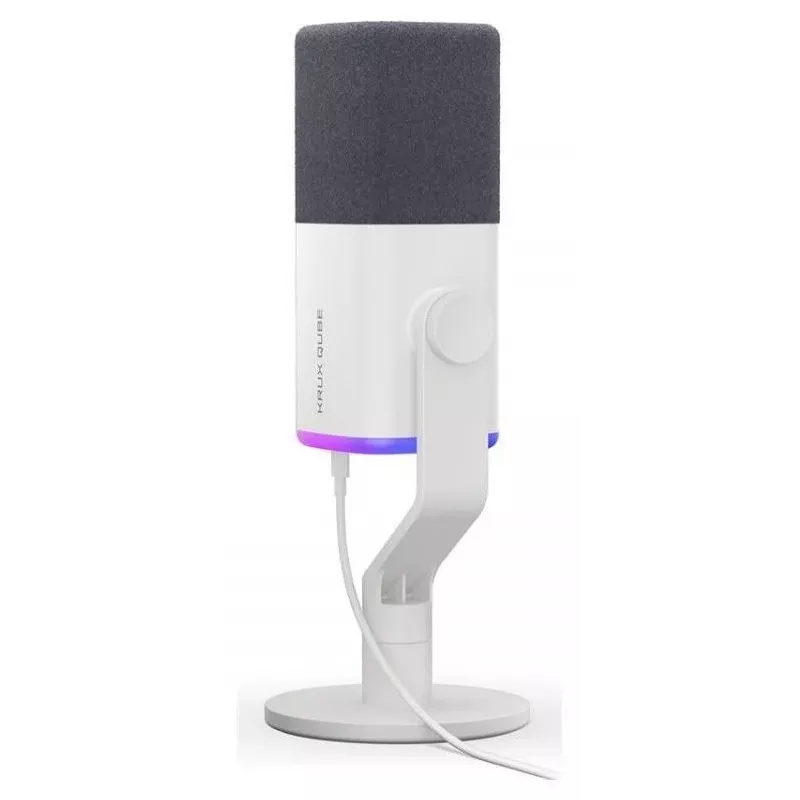 Krux Qube XLR/USB kondenzátorový mikrofón biely