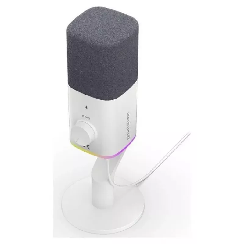 Krux Qube XLR/USB kondenzátorový mikrofón biely