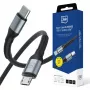 3mk Hyper Cable N-SERIES USB-C na Micro-USB 3m QC 3.0 10W čierna