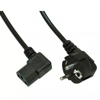 Akyga AK-PC-02A uhlový napájací kábel, CEE 7/7 na IEC C13 90°, 1,5 m, čierny
