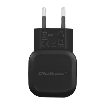 Qoltec 12W 5V 2.4A USB + USB-C nástenná nabíjačka