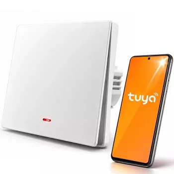 Qoltec 1-kanálový smart Wi-Fi vypínač svetla s časovačom, Tuya & Smart Life, biela