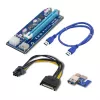 Qoltec Riser PCI-E ver. 007C USB 3.0 PCIe x1 na x16 extender s 60cm káblom, 4 pevné kondenzátory, 6-Pin/SATA/Molex napájanie, LED indikátor