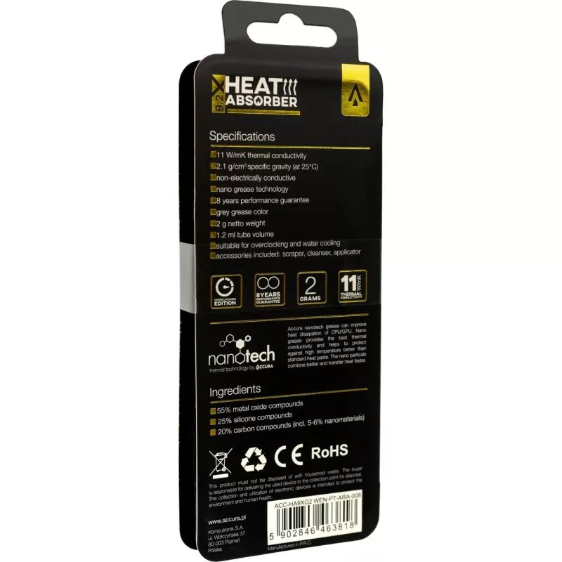 Accura Heat Absorber 9.2X sivá sada 2 g teplovodivá pasta