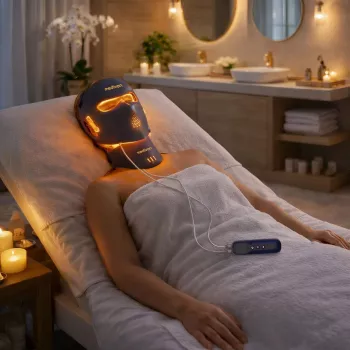 Medivon LED svetelná maska na tvár Lumi 3D Pro - 7-farebná LED terapeutická maska s 192 LED, nabíjateľná, nastaviteľná intenzita a časovač