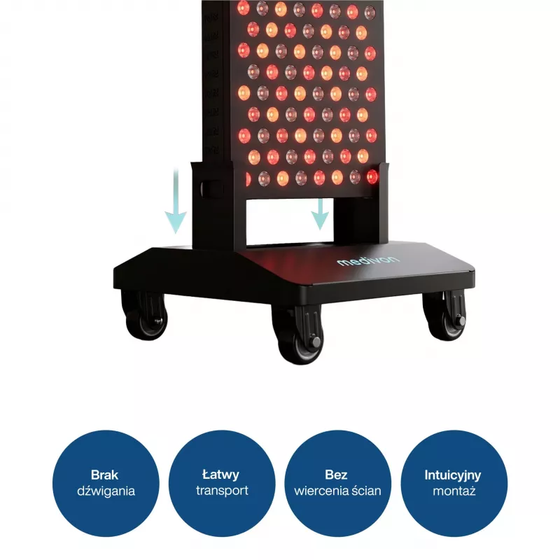 MEDIVON Lumera stojan mobilný stojan pre LED panely Lumera Plus a Lumera Max, 4 kolieska, čierny