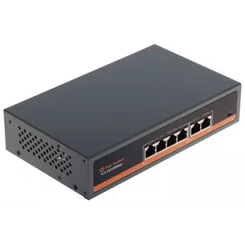 NO NAME APTI-POE0402-60W-V2 4-portový PoE switch s 2 uplink portami, 60W budget, IEEE 802.3af/at, kovové puzdro