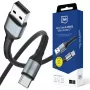 3mk Hyper Cable N-SERIES USB-A na USB-C 1m 18W QC 3.0 čierna