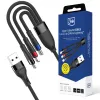 3mk Hyper Cable N-SERIES 3-in-1 USB-A na USB-C/Lightning/MicroUSB 1,2m 9V/2A 18W čierna