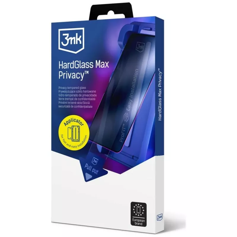 3MK HardGlass MaxPrivacy ochranná fólia displeja s aplikátorom pre Apple iPhone 15 Pro Max, čierna