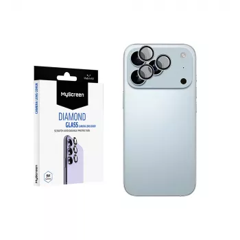 MyScreen Diamond Glass ochrana kamery a šošoviek pre Apple iPhone 17 Pro Max - 9H tvrdené sklo, proti odtlačkom prstov, inštalácia bez bublín, transparentná