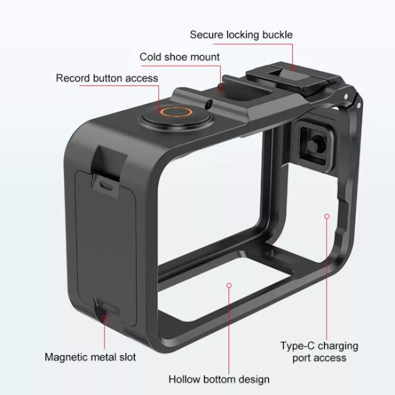 PULUZ klietka fotoaparátu rámový držiak pre DJI Osmo Action 6 - PU1088B