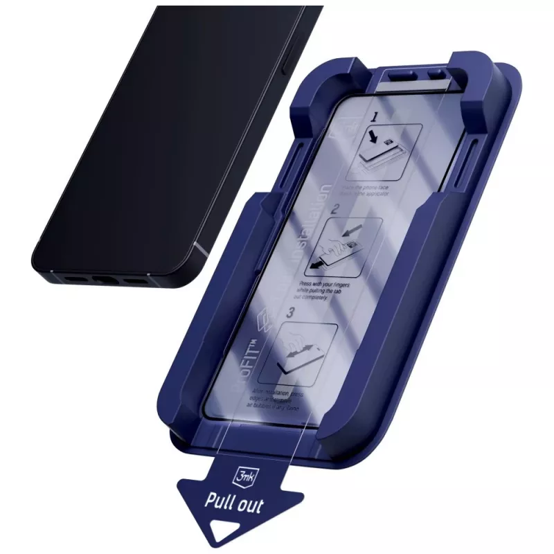 3MK HardGlass MaxPrivacy ochranné sklo z tvrdeného skla s aplikátorom pre Apple iPhone 15 / 16 - čierne