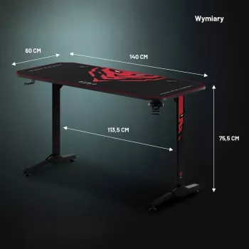 Diablo X-Mate 1400 herný stôl 140 cm x 60 cm čierny