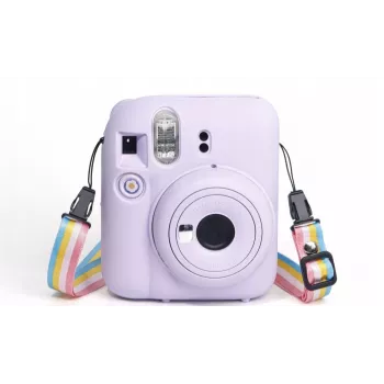 LOVEINSTANT silikónové ochranné puzdro pre Fujifilm Instax Mini 12 – fialové