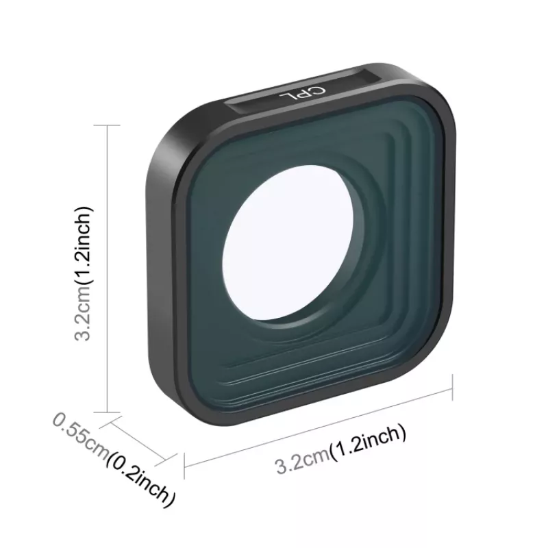 PULUZ CPL cirkulárny polarizačný filter pre GoPro Hero 12/11/11 Mini/10/9 čierny - PU924