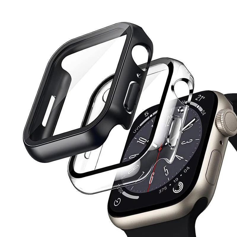 Crong Hybrid Watch Case s tvrdeným sklom pre Apple Watch 40mm - transparentný