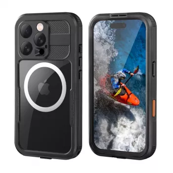 Crong Seal Cover vodotesné puzdro IP68 pre iPhone 16 Pro (čierna)