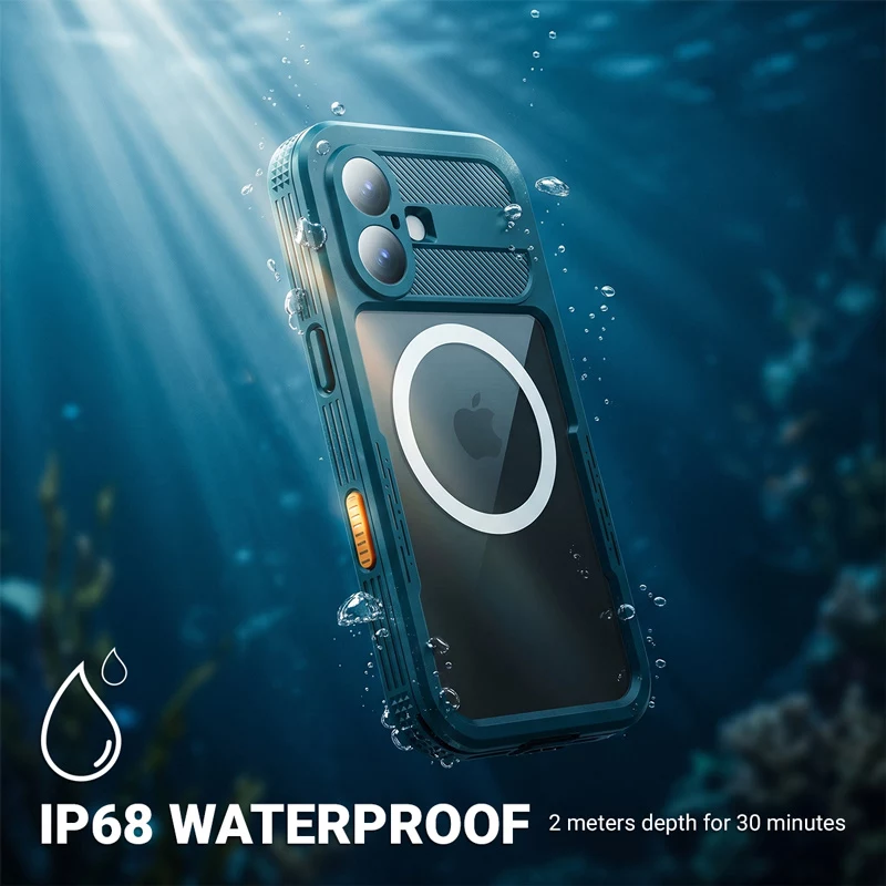 Crong Seal Cover vodotesné puzdro IP68 pre iPhone 16 Pro (čierna)