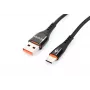 Accura USB-A na USB-C 2,0m pogumovaný kábel 5V/2A čierny