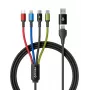 Accura 8-in-1 multi nabíjací kábel USB-A/USB-C na 2x USB-C, Lightning, Micro USB, 3.0A, 1,2m, čierny