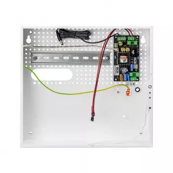 BCS ZA1206/UPS/F/KD 72W 12V DC 6A UPS napájací zdroj s nabíjačkou batérií pre bezpečnostné systémy, kovové puzdro, nástenná montáž