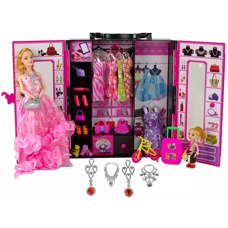LEAN TOYS bábika so šatníkom pre bábiky v kufríku Beauty Girl