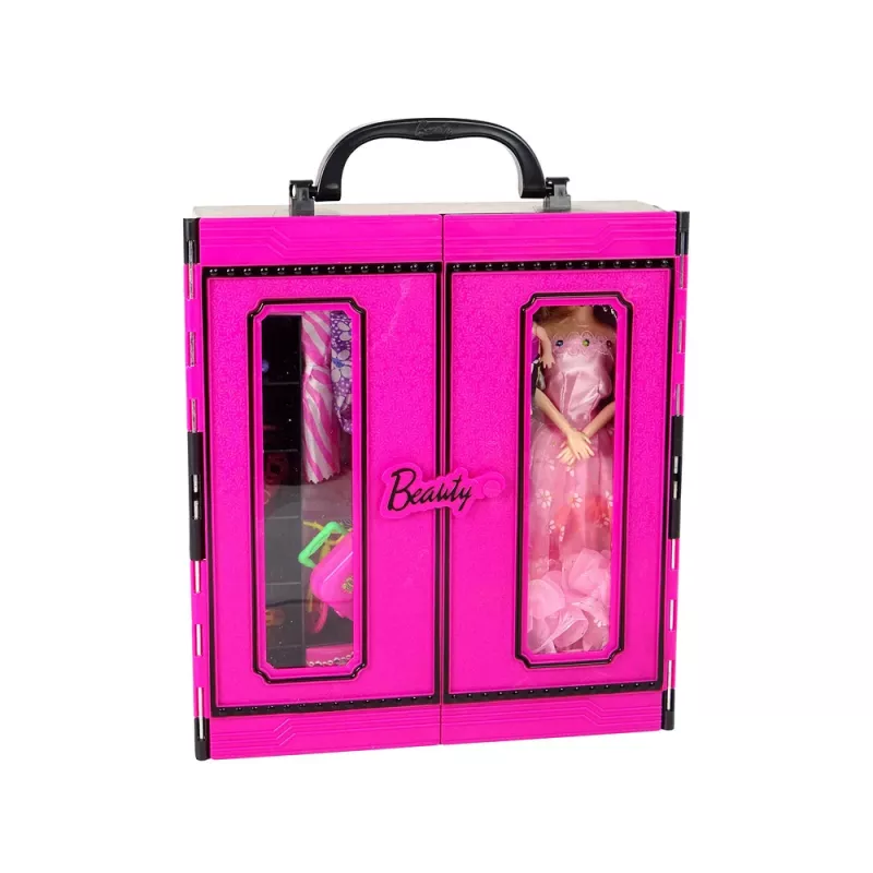 LEAN TOYS bábika so šatníkom pre bábiky v kufríku Beauty Girl