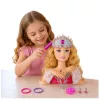 LEAN TOYS Beauty Fashion bábika hlava na česanie s príslušenstvom, blond vlasy, 25 cm, pre deti od 3 rokov