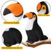 LEAN TOYS plyšový tukan vták plyšová hračka maskot maznáčik biely 30cm