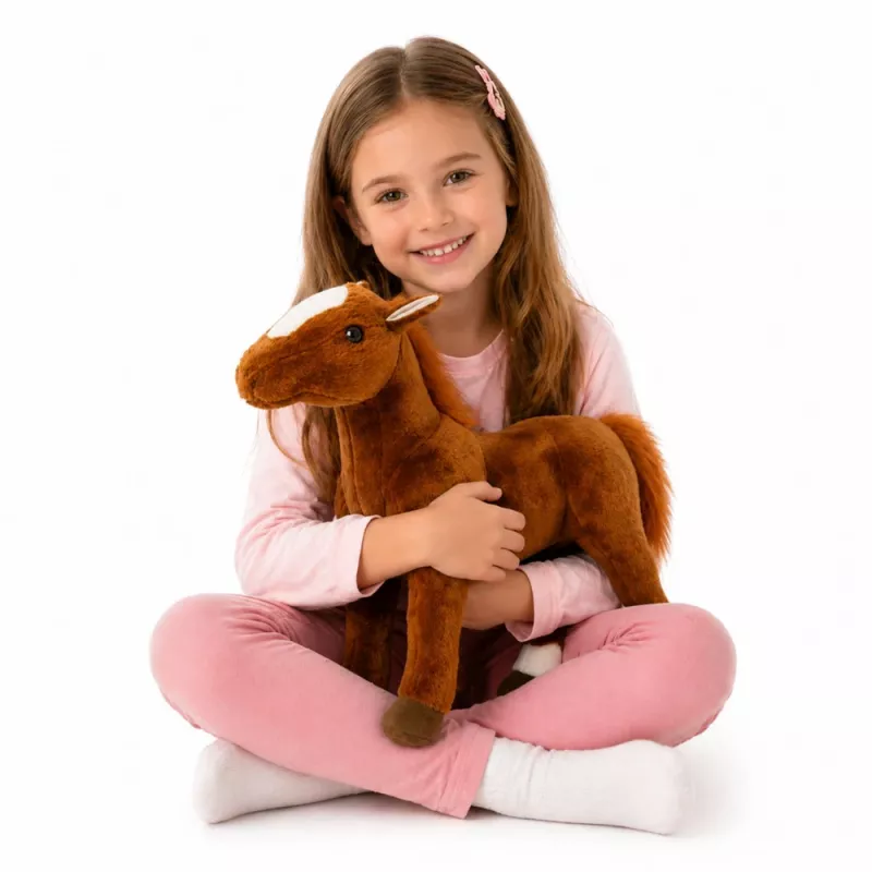 LEAN TOYS hnedý plyšový kôň plyšová hračka maznáčik 40cm