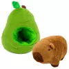 LEAN TOYS Zelené avokádo s kapybarou 2-in-1 obojstranná plyšová hračka 35 cm