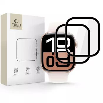 Tech-Protect Glass Flex+ ochranná fólia displeja pre Apple Watch 42mm (balenie 2 ks, čierna)