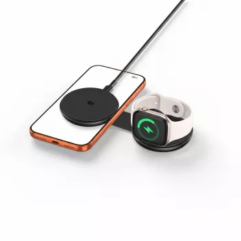 TECH-PROTECT A55 2-in-1 magnetická MagSafe nabíjačka 25W Qi2.2 čierna