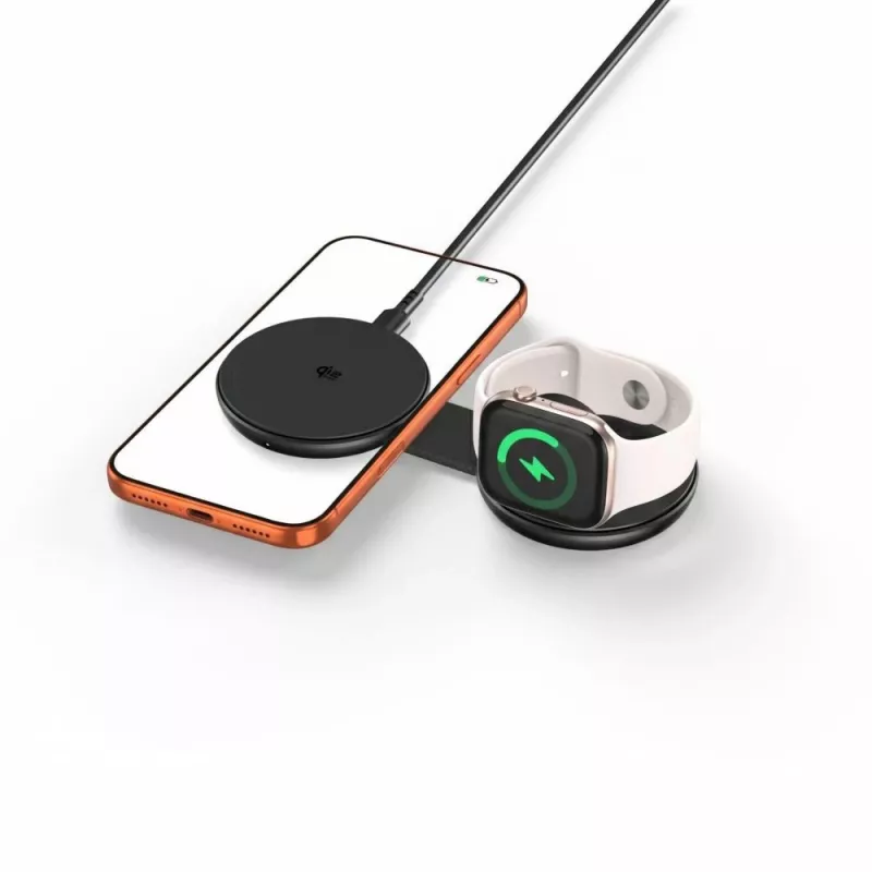 TECH-PROTECT A55 2-in-1 magnetická MagSafe nabíjačka 25W Qi2.2 čierna