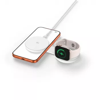 TECH-PROTECT A55 2-in-1 magnetická MagSafe nabíjačka 25W Qi2.2 biela