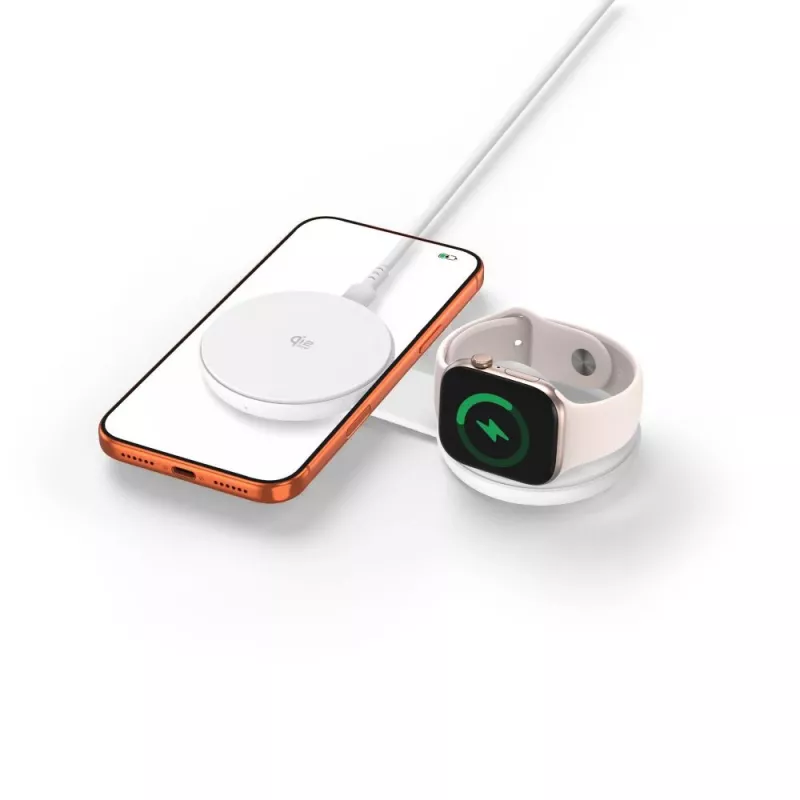 TECH-PROTECT A55 2-in-1 magnetická MagSafe nabíjačka 25W Qi2.2 biela