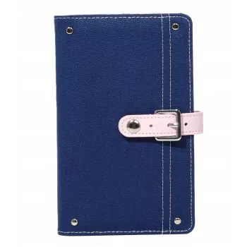 LOVEINSTANT Denim fotoalbum pre Fujifilm Instax Mini – miesto pre 108 fotografií, PU kožená väzba, 18 strán, modrý