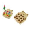 LEAN TOYS drevená hra rybolov s 2 rybárskymi prútmi mačiatko