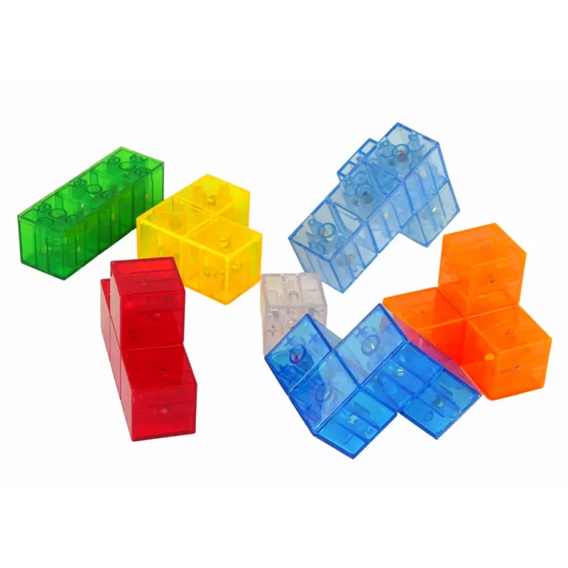 LEAN TOYS Magic Magnetic Cube 7 Elements - magnetické 3D puzzle, 7 dielov, viacfarebné, vzdelávacia hračka od 6 rokov