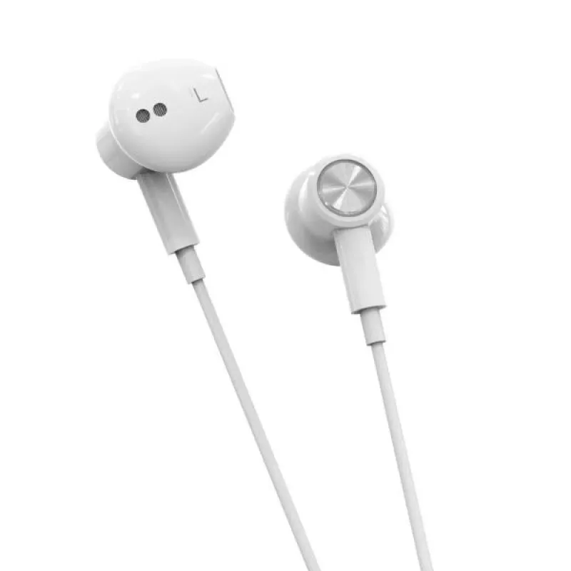 Beline USB-C in-ear slúchadlá s mikrofónom a ovládaním, biela