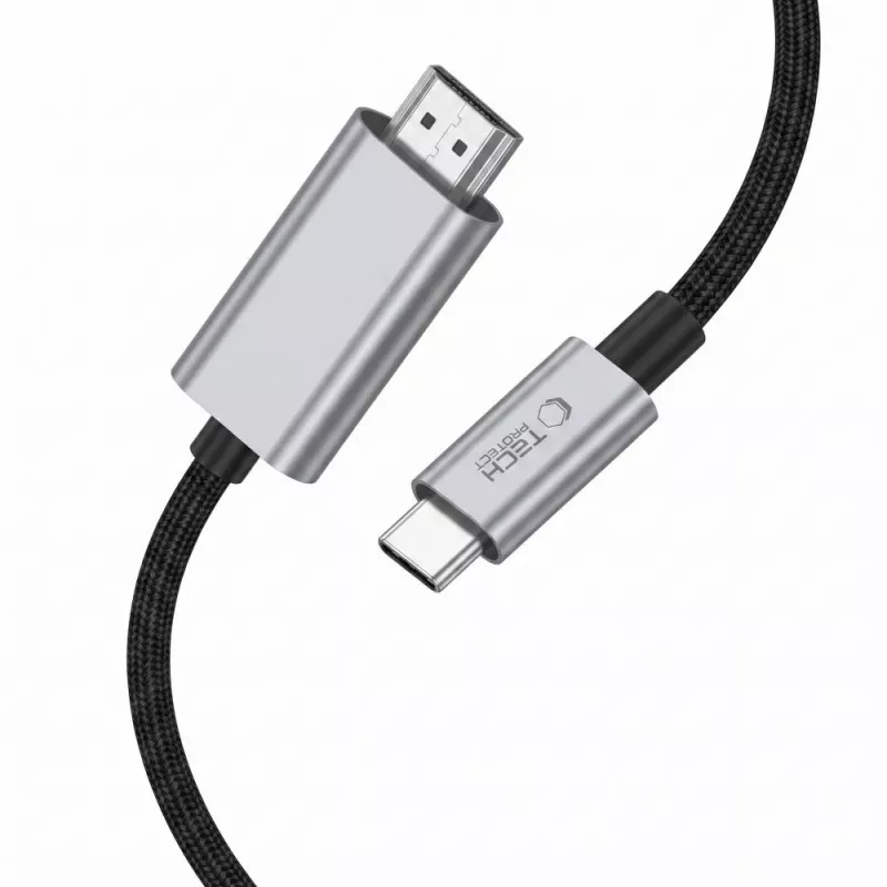 TECH-PROTECT ULTRABOOST kábel USB-C na HDMI 2.1 8K 60Hz 200cm železnosivá
