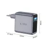 TECH-PROTECT POWERVISION NC140W-GaN 4-port nabíjačka PD 140W / QC3.0 tmavosivá