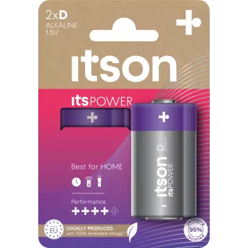 Alkalická batéria D itson itsPOWER, balenie 2 ks (LR20IPO/2CP)