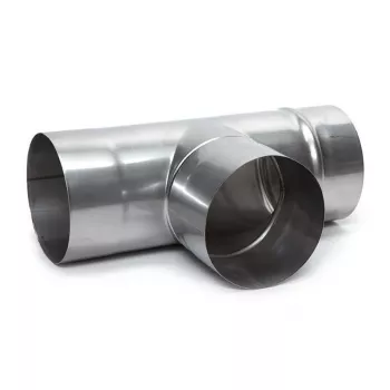 Pozinkovaná oceľ komínový ťah T-kus spojka 107mm x 160mm 90°
